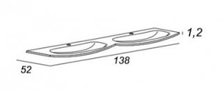 Раковина из искусственного мрамора с двумя чашами, Cezares, 50156 белый